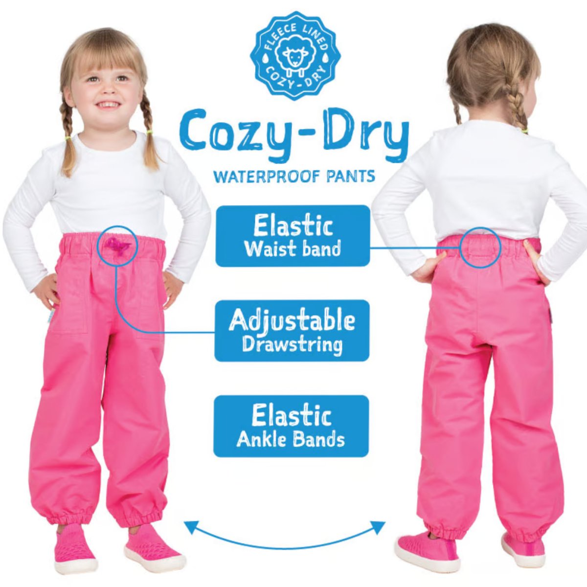 Cozy-Dry Rain Pants - White Tulip