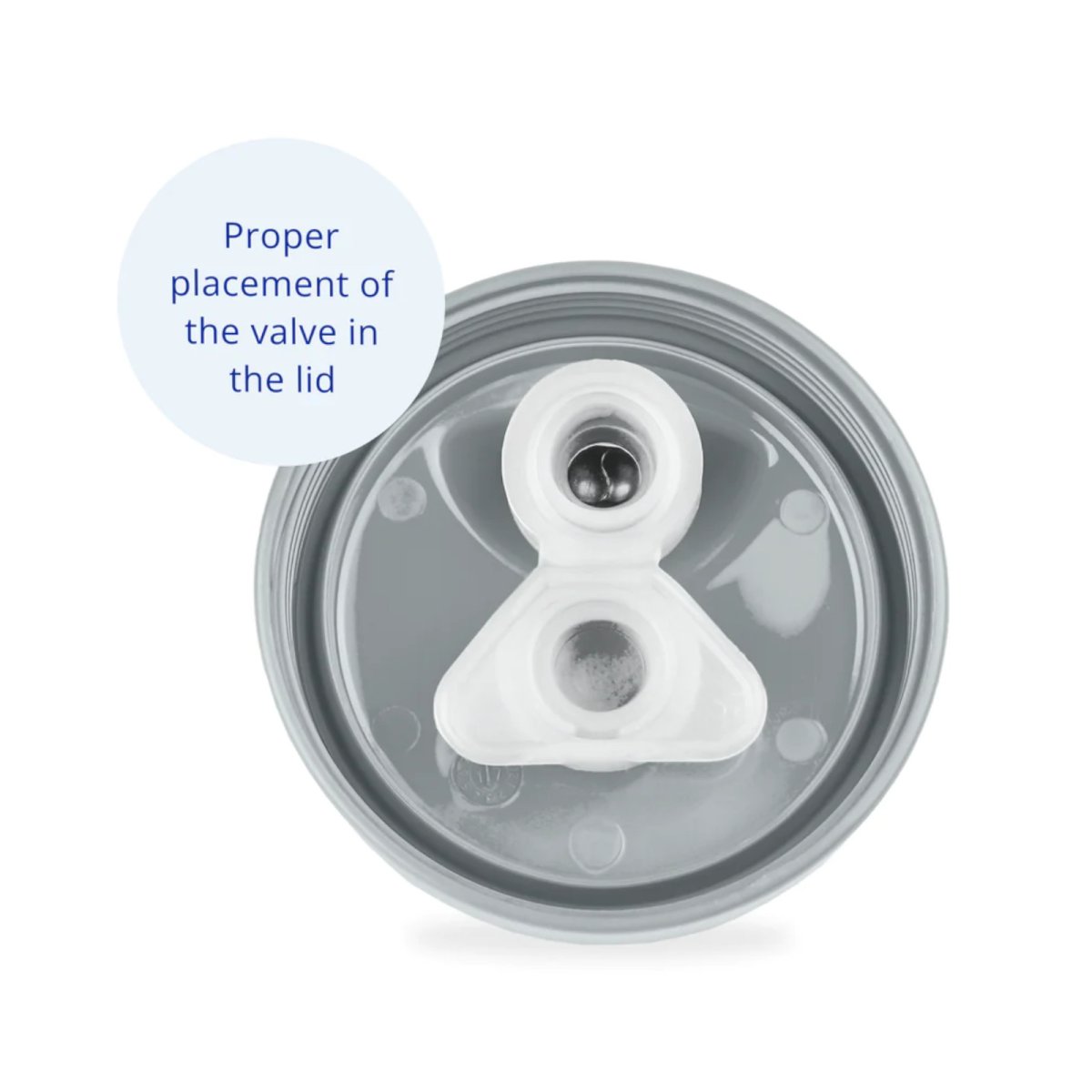 No Spill Lid with Valve - Grey