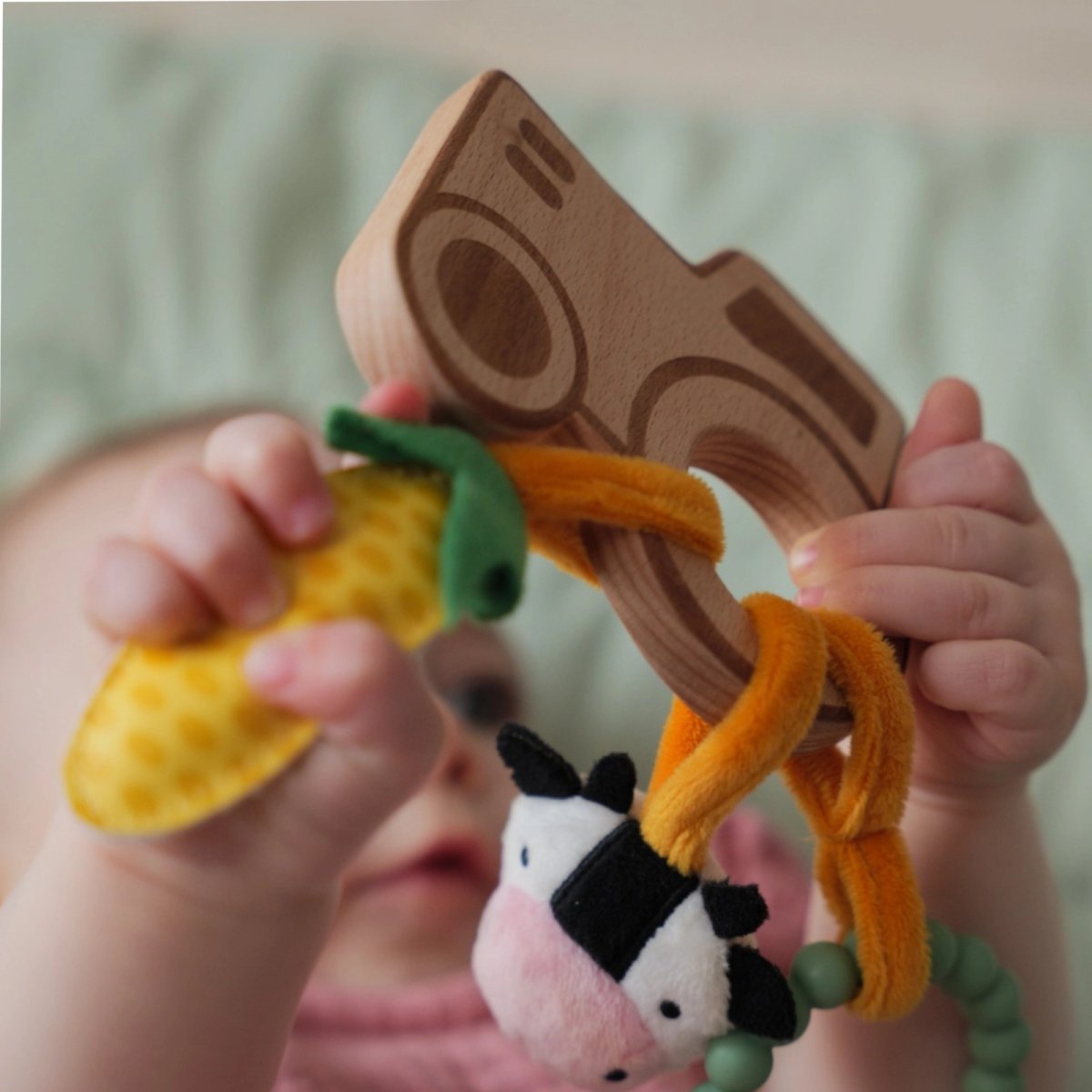 Wooden Rattle - Farm