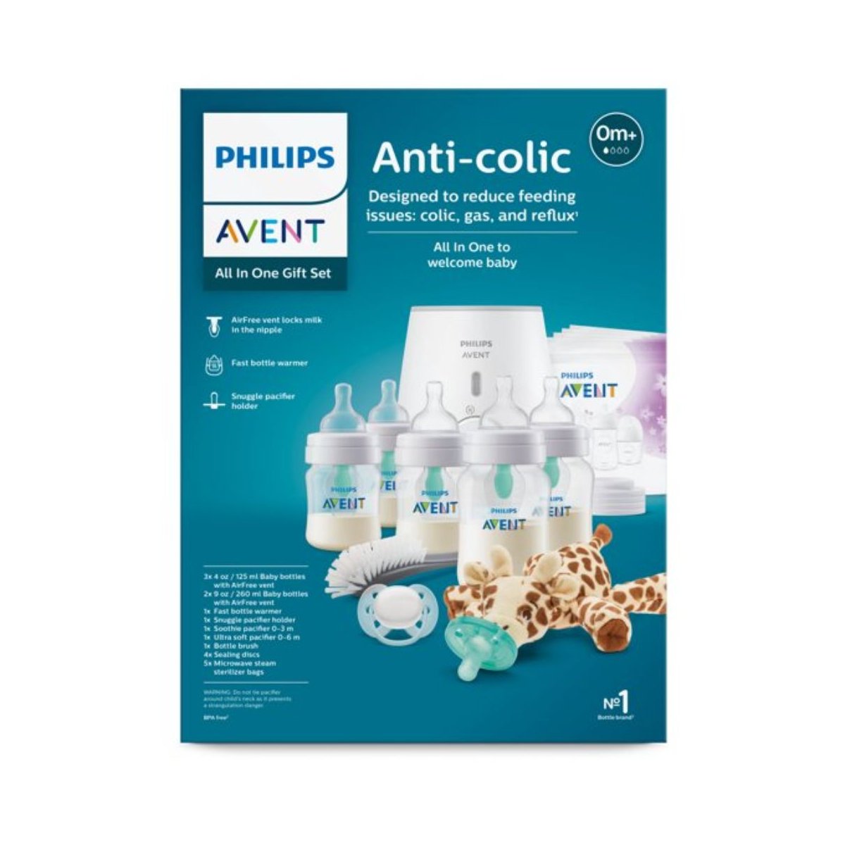 Anti-Colic Baby Bottle with AirFree Vent All-in-One New Born Gift Set
