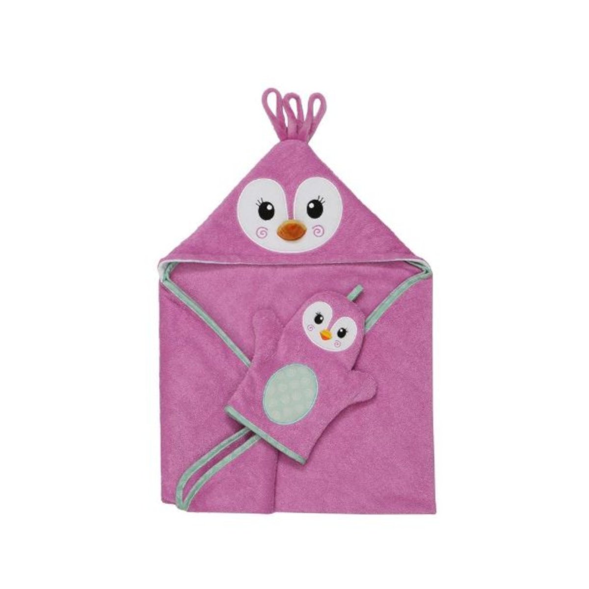 Baby Snow Terry Hooded Bath Towel - Penny Penguin