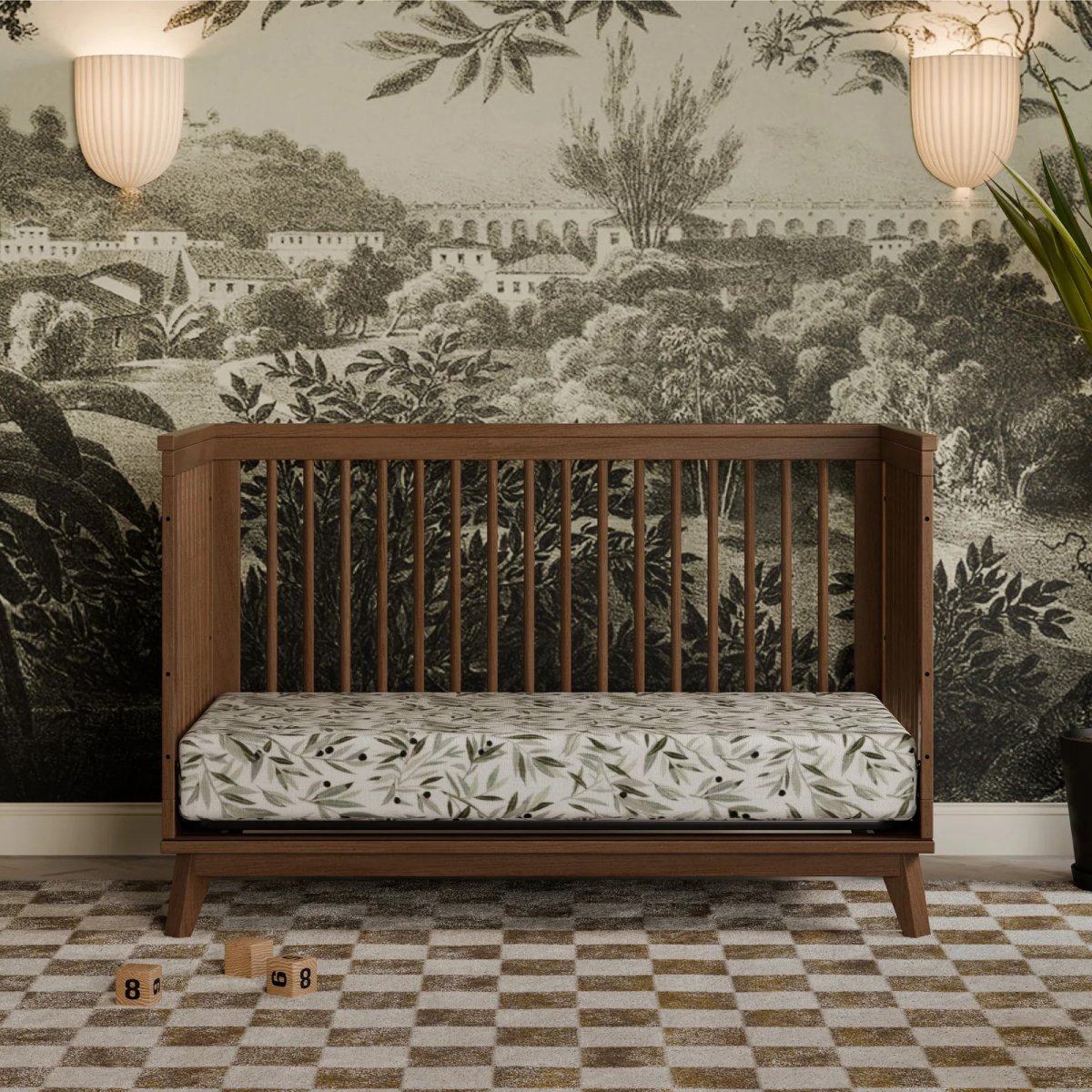 Scoot 3 In 1 Convertible Crib - Natural Walnut