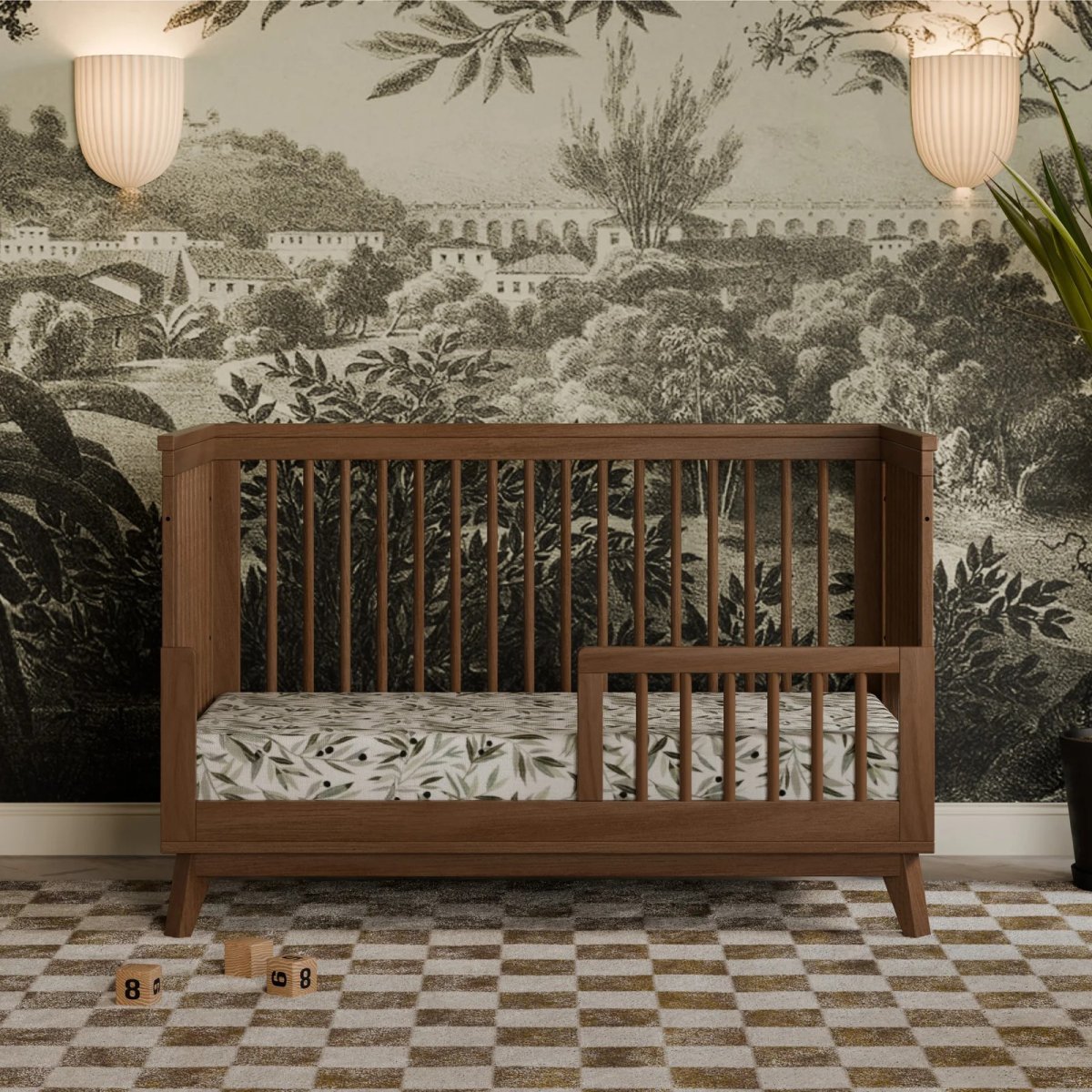 Scoot 3 In 1 Convertible Crib - Natural Walnut