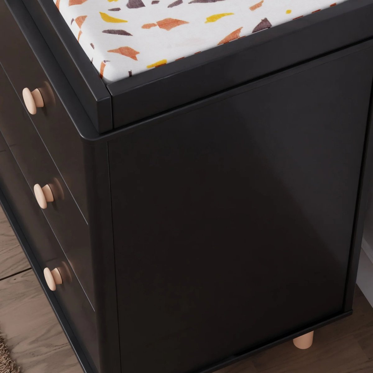 Lolly 3 Drawer Changer Dresser - Black Washed Natural