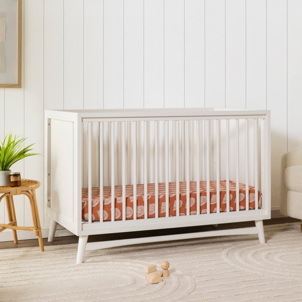 Peggy 3 In 1 Crib With Toddler Rail - Warm White
