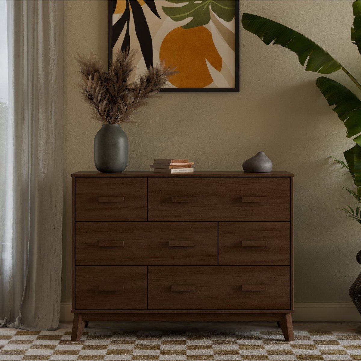 Scoot 6 Drawer Dresser - Natural Walnut