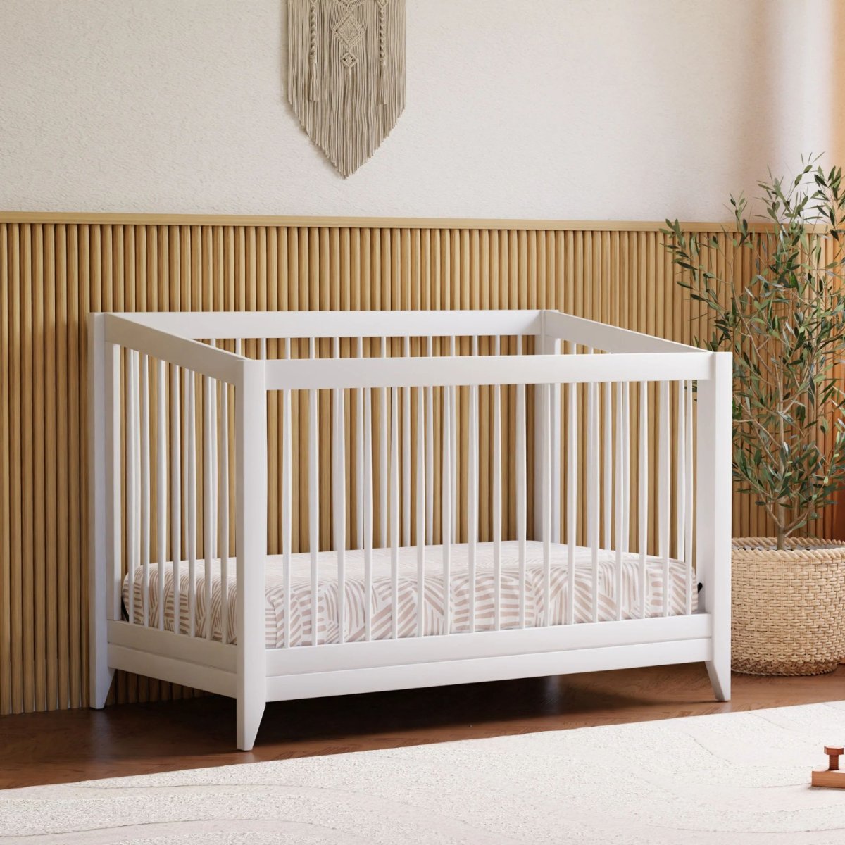 Sprout 4 in 1 Crib with Toddler Rail - White