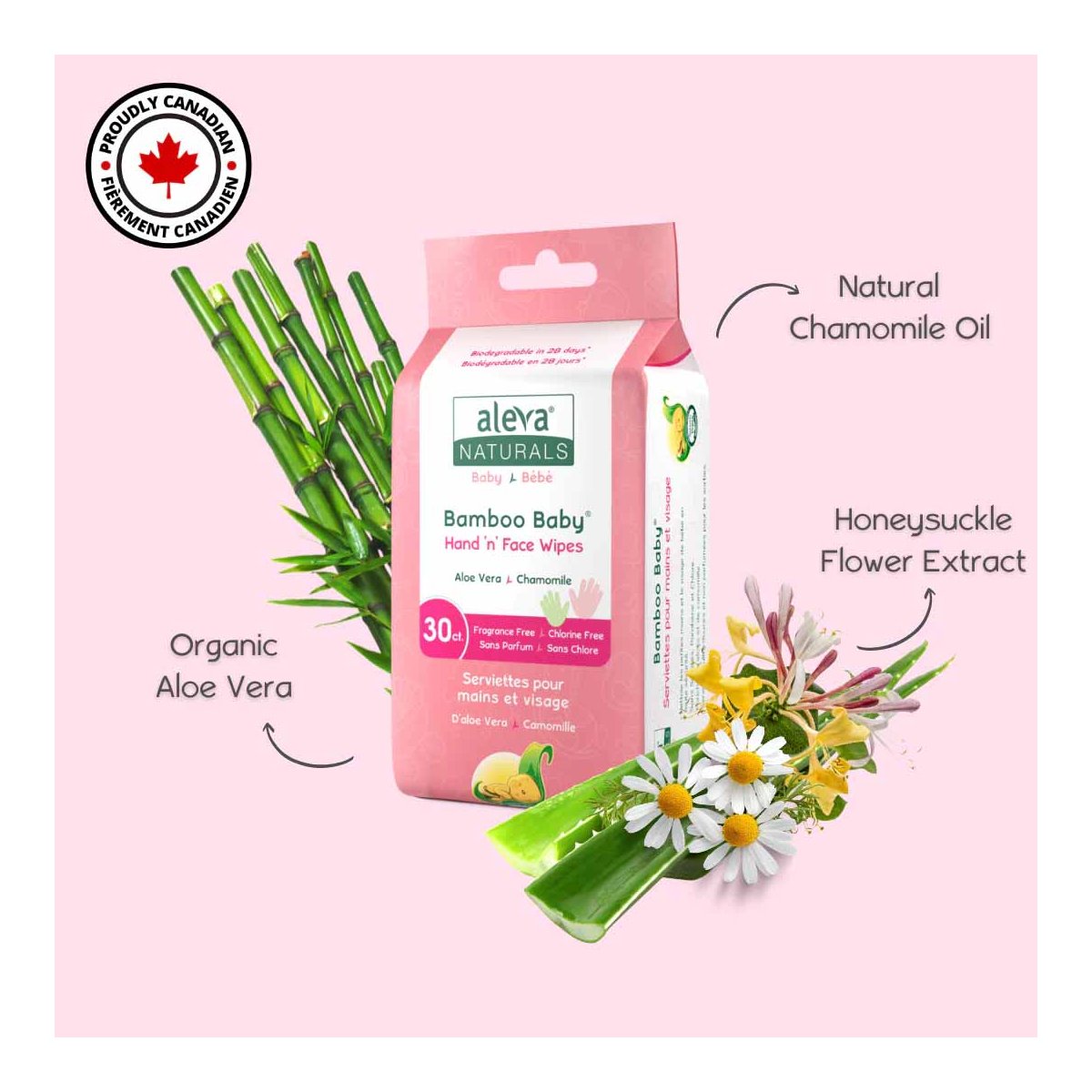 Bamboo Baby Hand & Face Wipes 30 Count