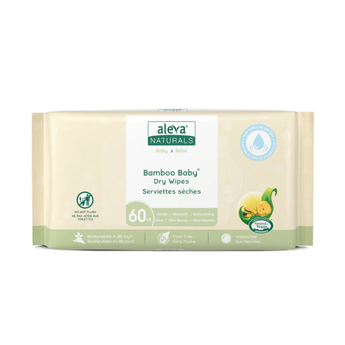 Bamboo Baby Dry Wipes 60ct
