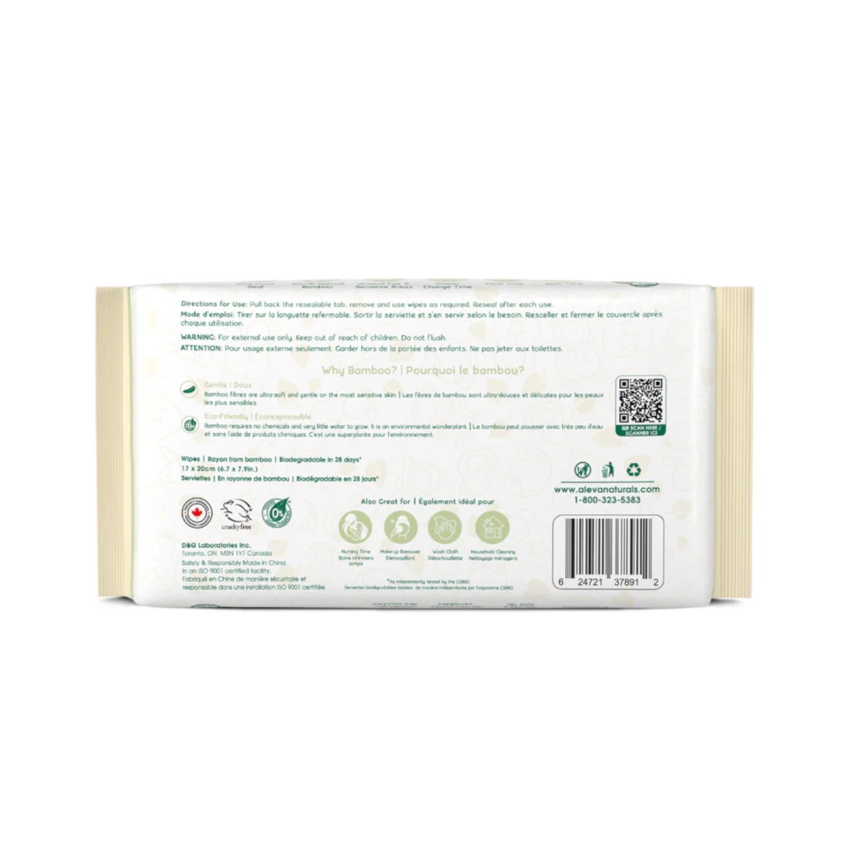 Bamboo Baby Dry Wipes Value Pack 180ct