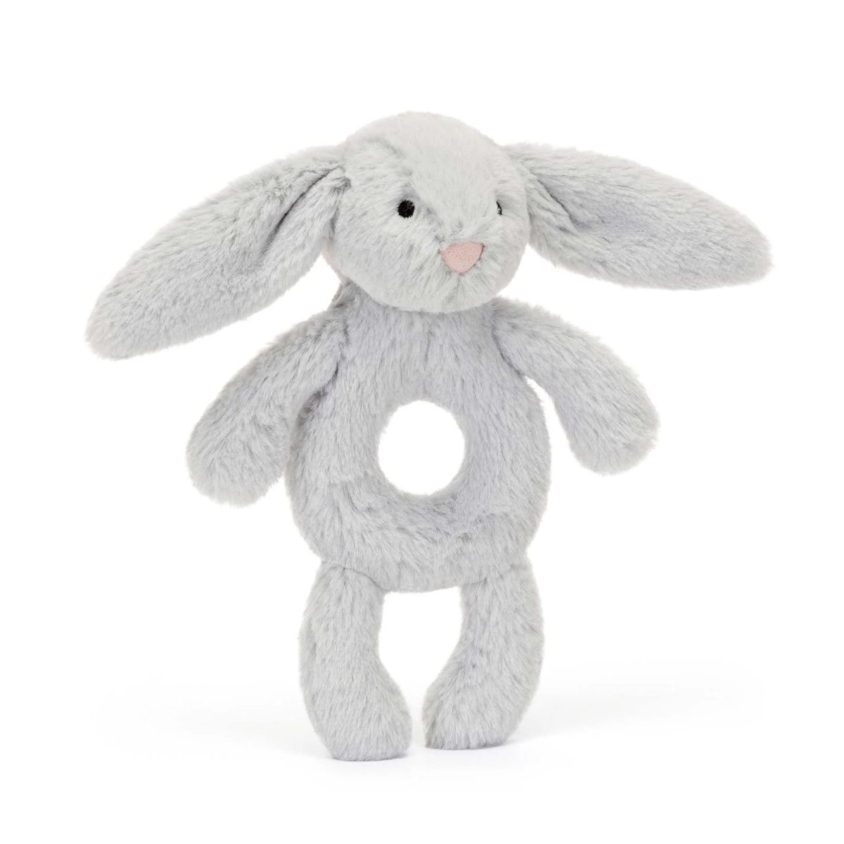 Bashful Grey Bunny Ring Rattle (RECYCLED FIBERS)