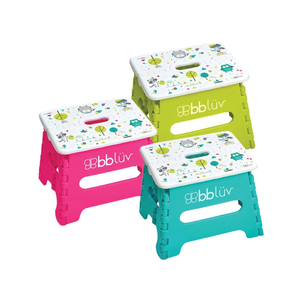 Step Folding Step Stool - Pink