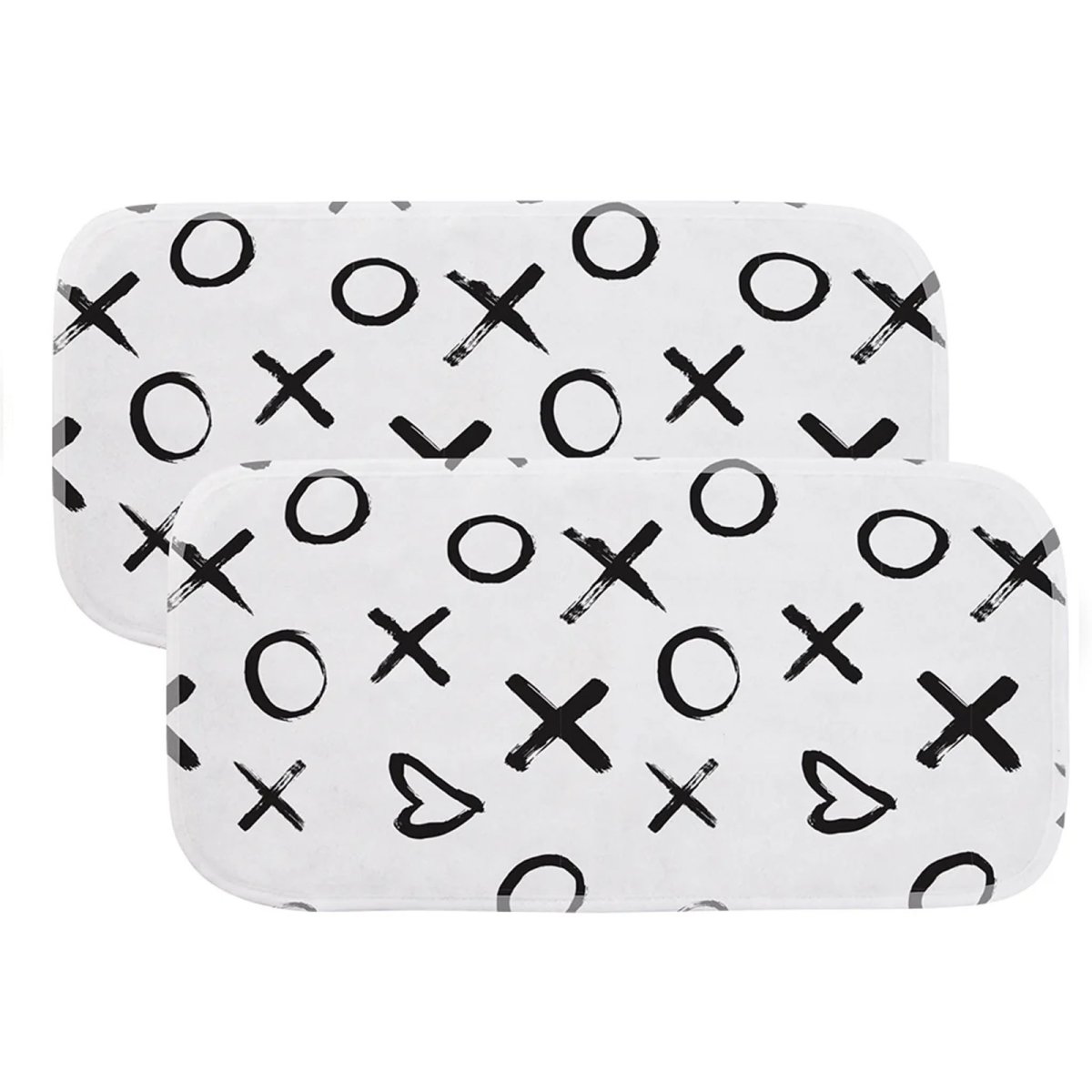 Burp Pad 2 Pack - Black White XO