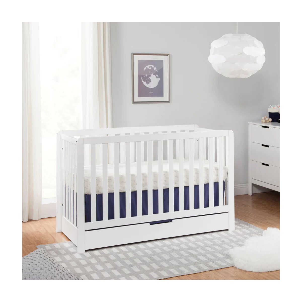 Colby 4 In 1 Convertible Crib with Trundle Drawer - White