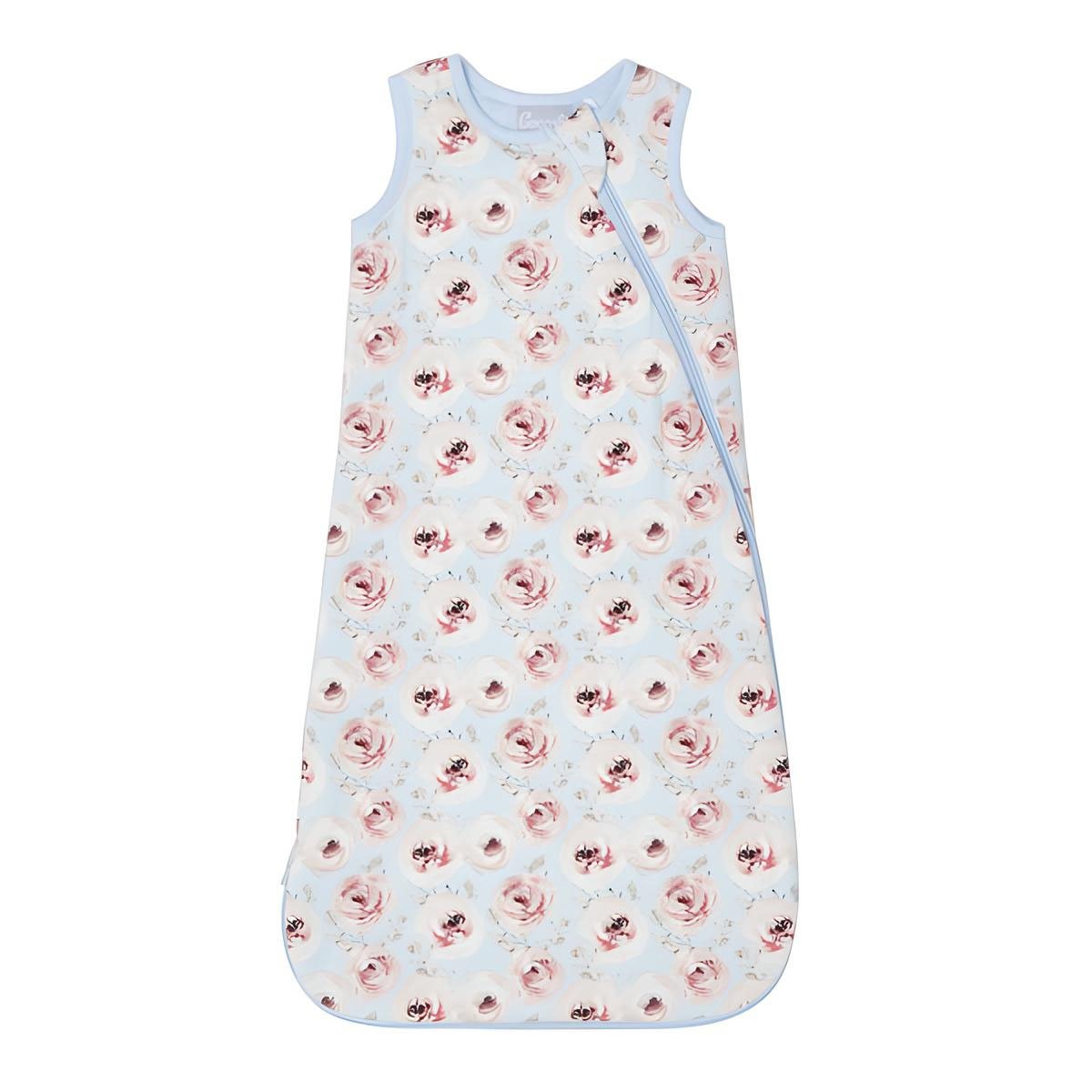 Infant Girl Modal 0.5 Togs Sleepsack - Peonies on Light Blue