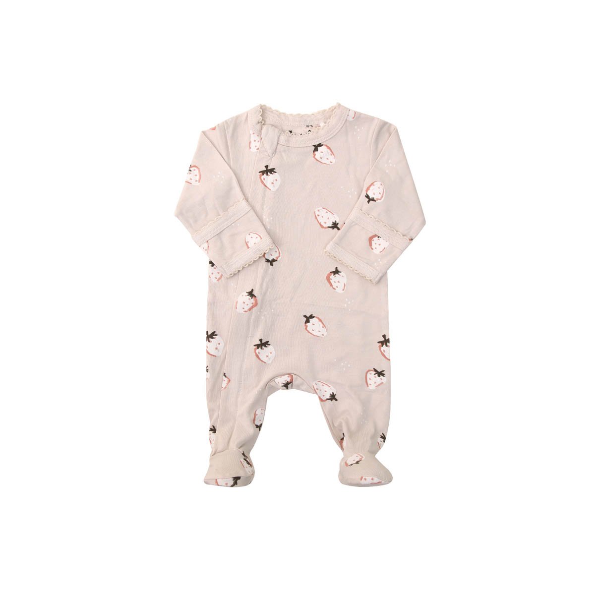 Modal Zipper Footie - Dusty Pink Strawberry