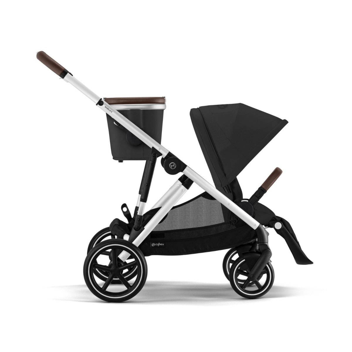 Gazelle S Stroller - Silver Frame and Moon Black Seat