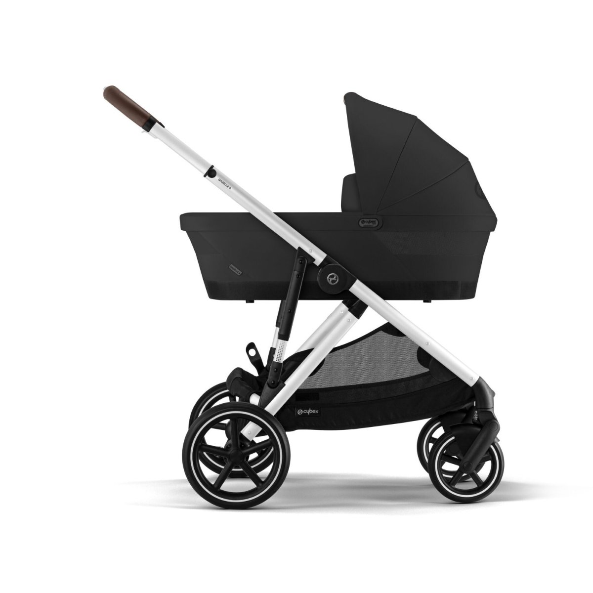 Gazelle S Stroller - Silver Frame and Moon Black Seat