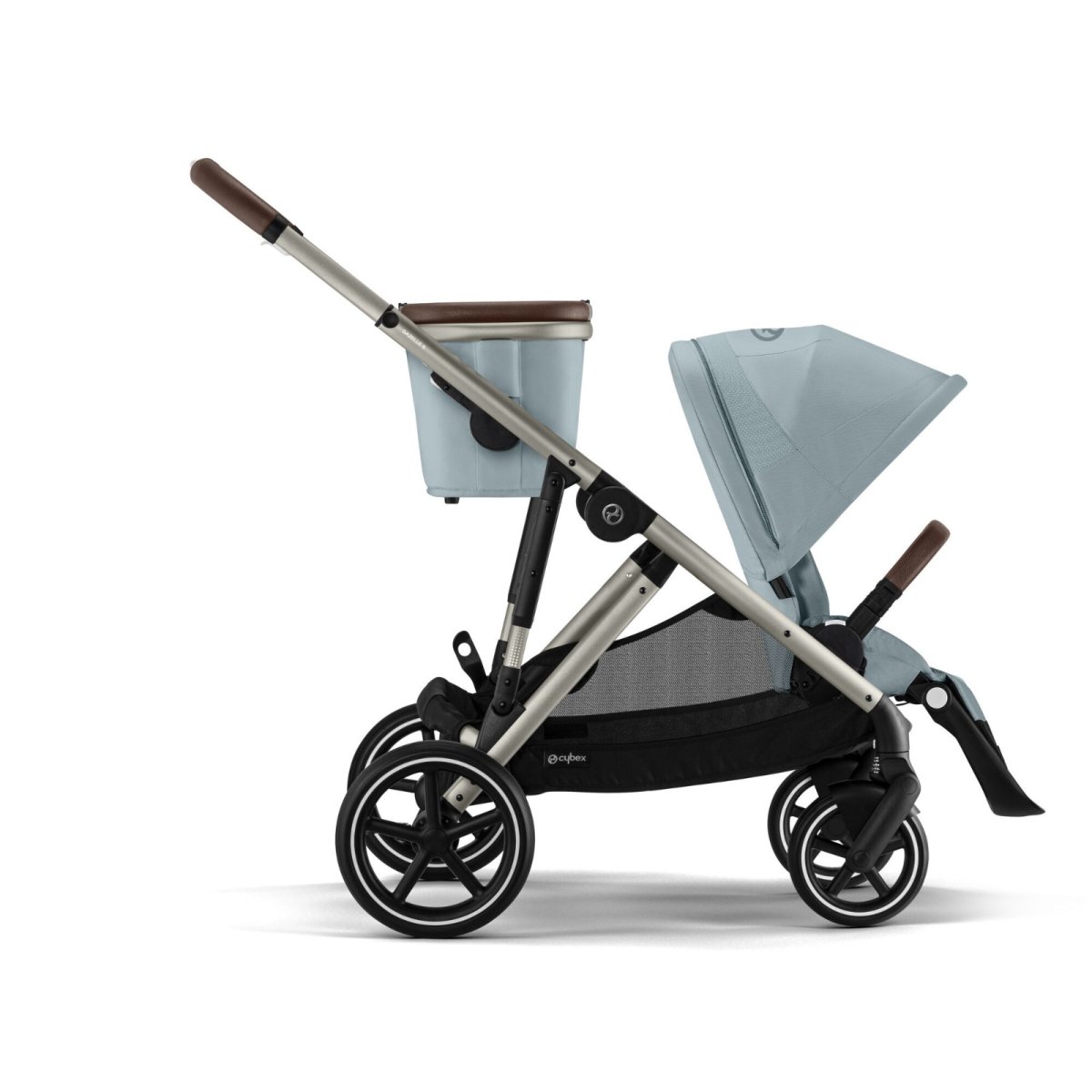 Gazelle S Stroller - Taupe Frame and Sky Blue Seat
