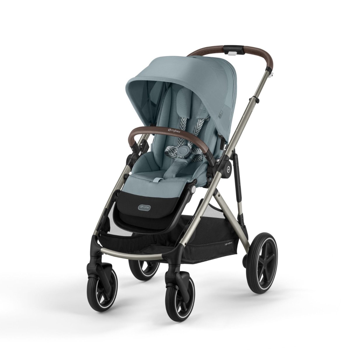 Gazelle S Stroller - Taupe Frame and Sky Blue Seat