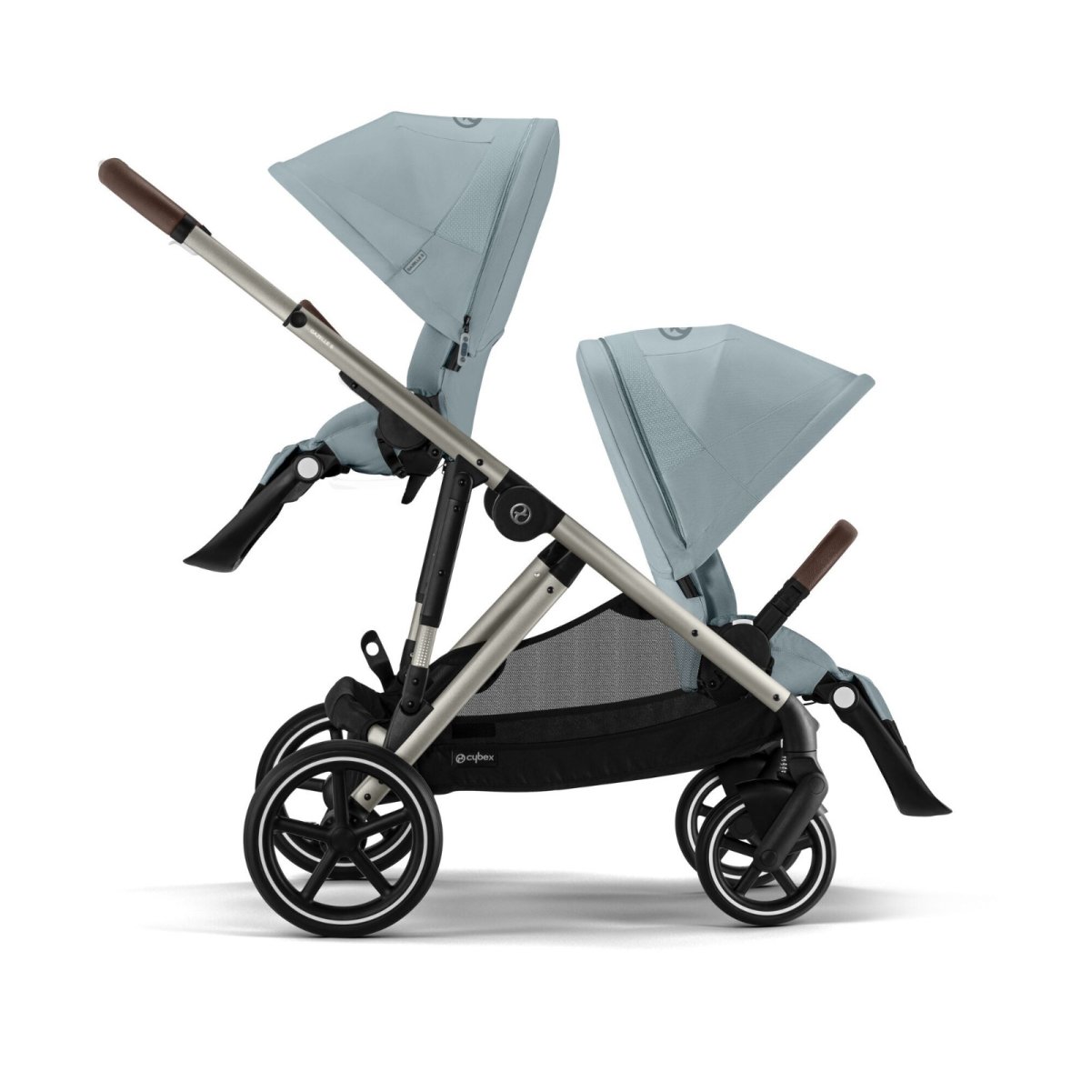 Gazelle S Stroller - Taupe Frame and Sky Blue Seat