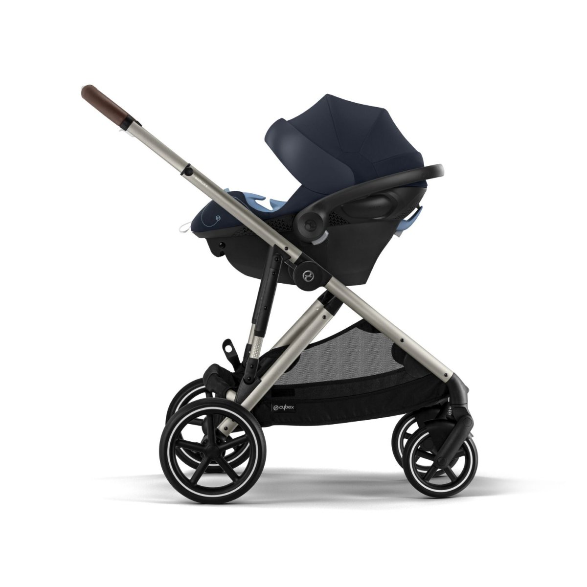 Gazelle S Stroller - Taupe Frame and Sky Blue Seat