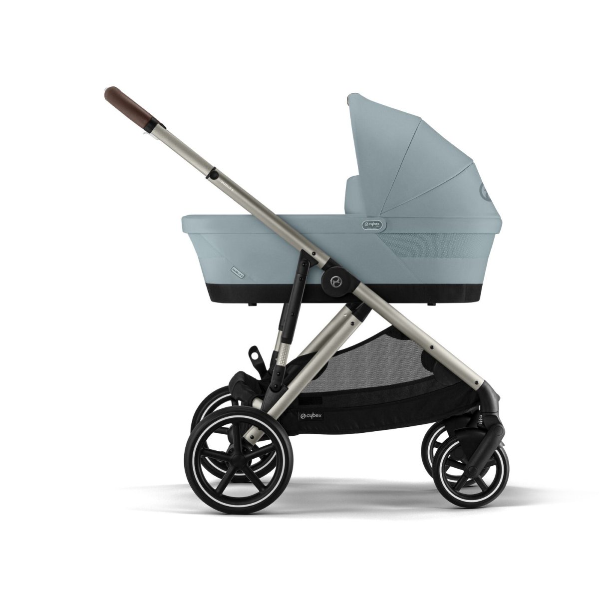 Gazelle S Stroller - Taupe Frame and Sky Blue Seat