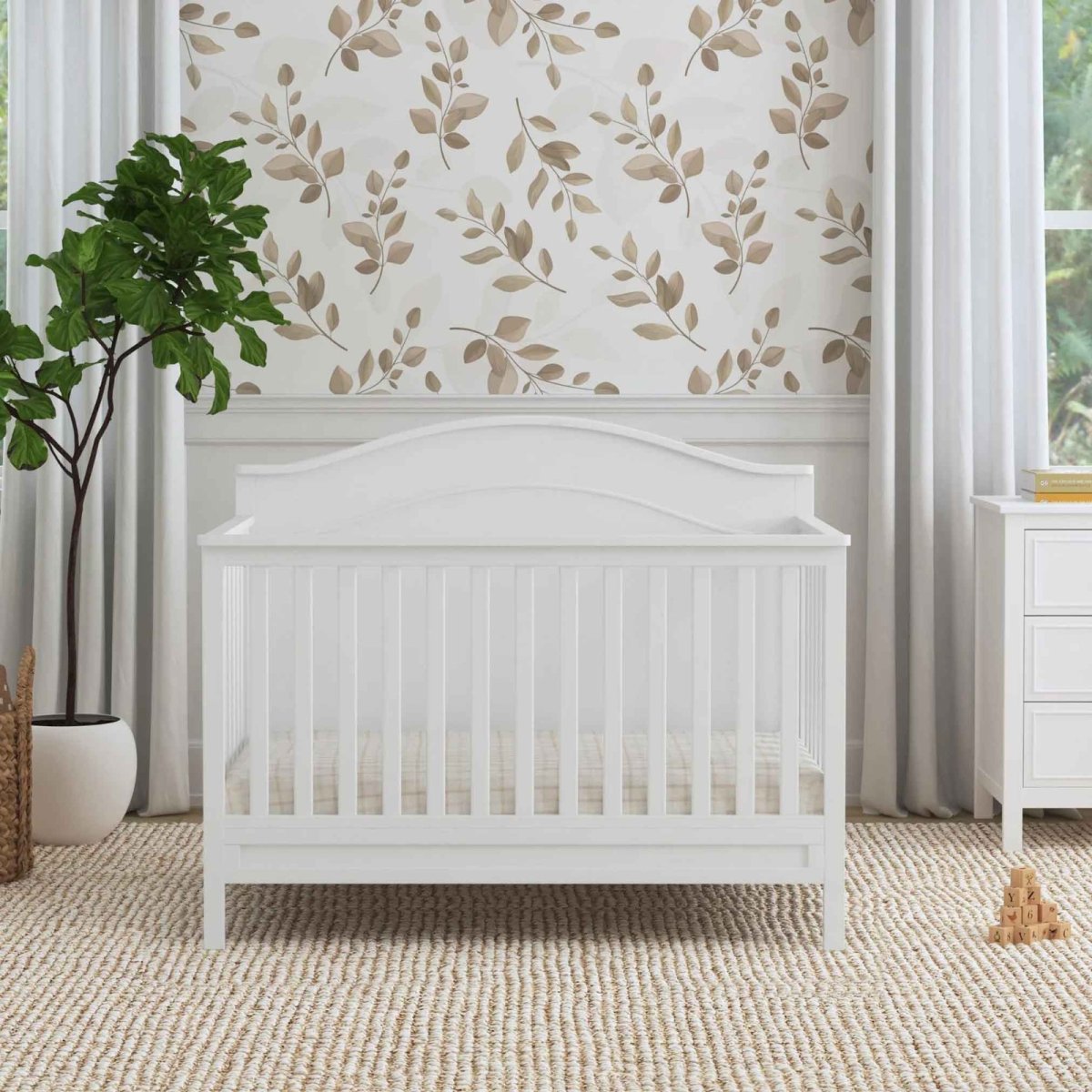 Charlie 4 in 1 Convertible Crib - White