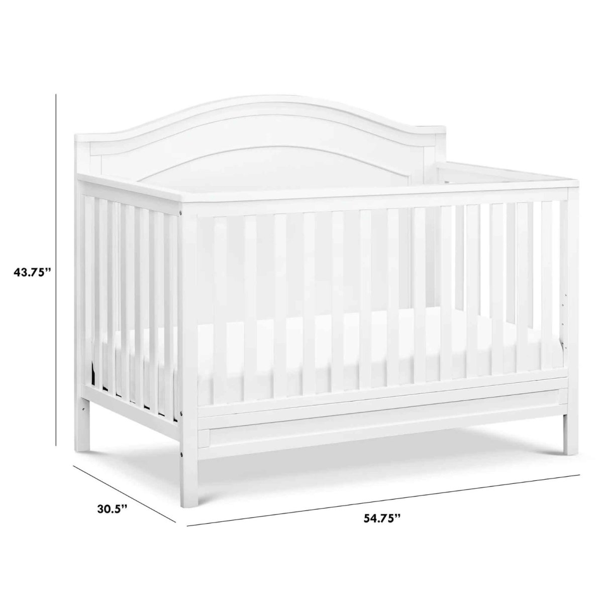 Charlie 4 in 1 Convertible Crib - White