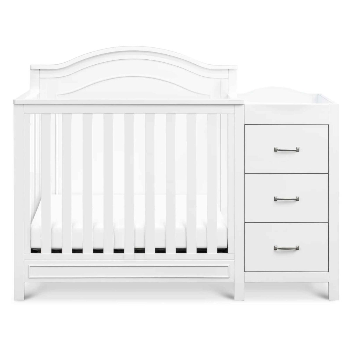 Charlie 4-in-1 Convertible Mini Crib and Changer - White