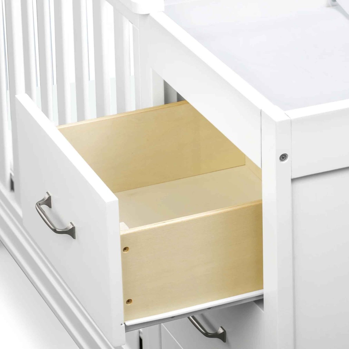 Charlie 4-in-1 Convertible Mini Crib and Changer - White
