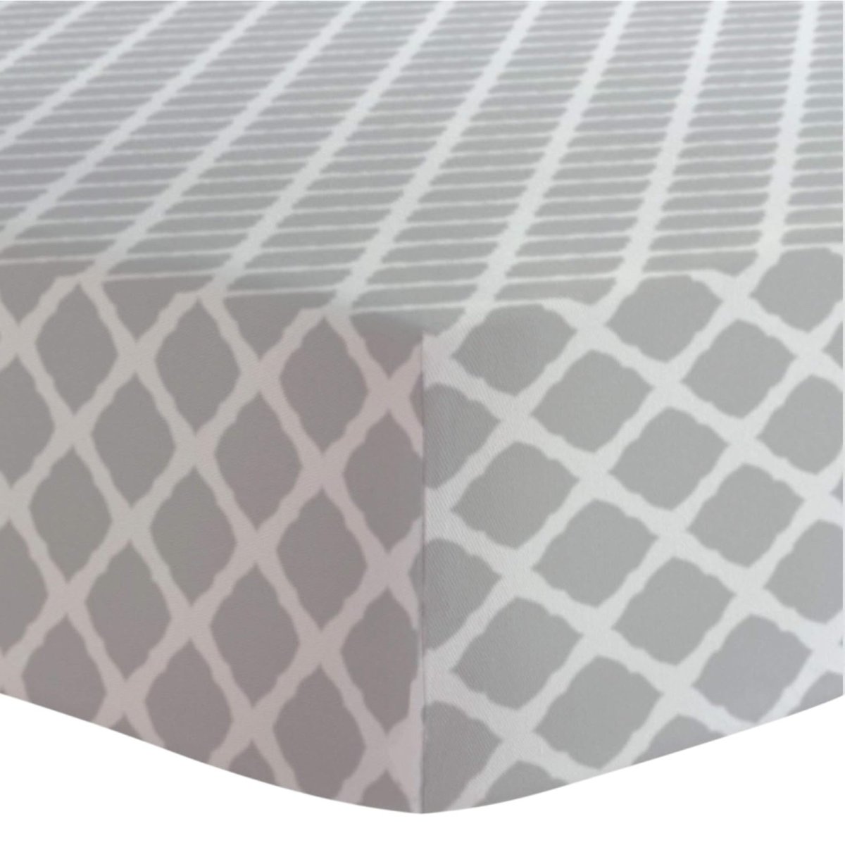 Flannel Crib Sheet - Grey Lattice