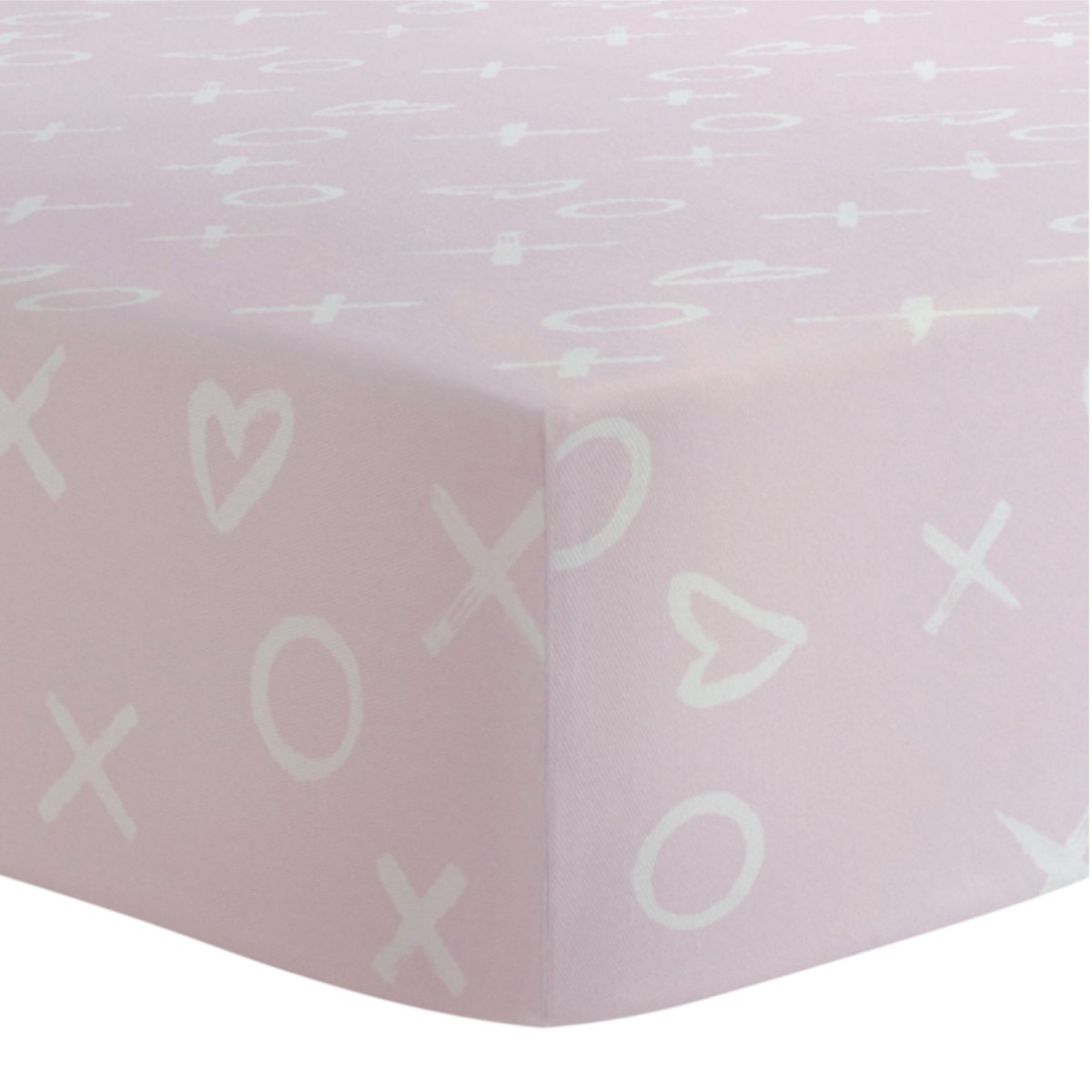 Flannel Playpen Fitted Sheet - Pink Xo