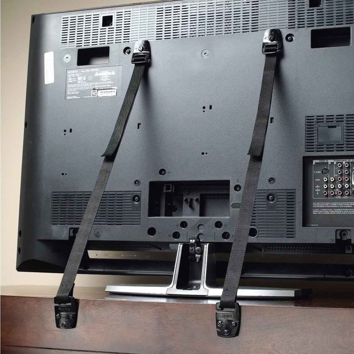 Anti Tip TV Strap 2 Pack - Black