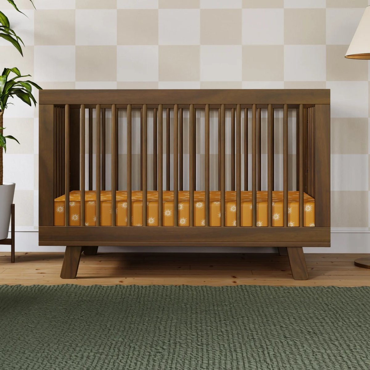 Hudson 3 In 1 Crib With Toddler Rail - Natural Walnut
