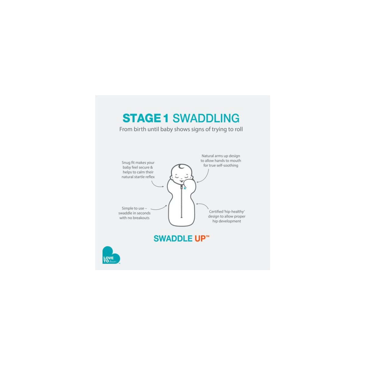 Swaddle UP Original Cotton 1.0 Tog - Rainbow White