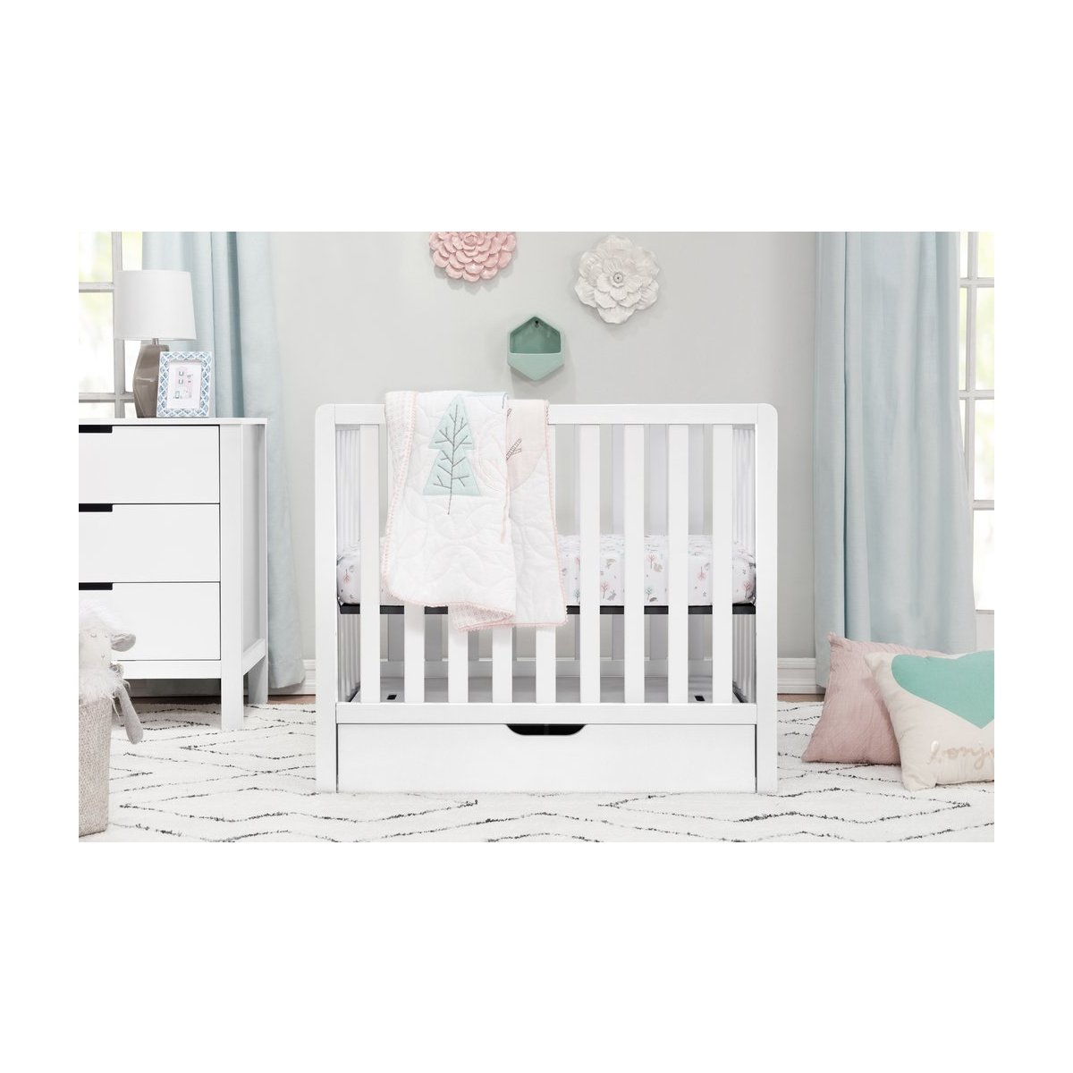 Colby 4 - In - 1 Convertible Mini Crib With Trundle White