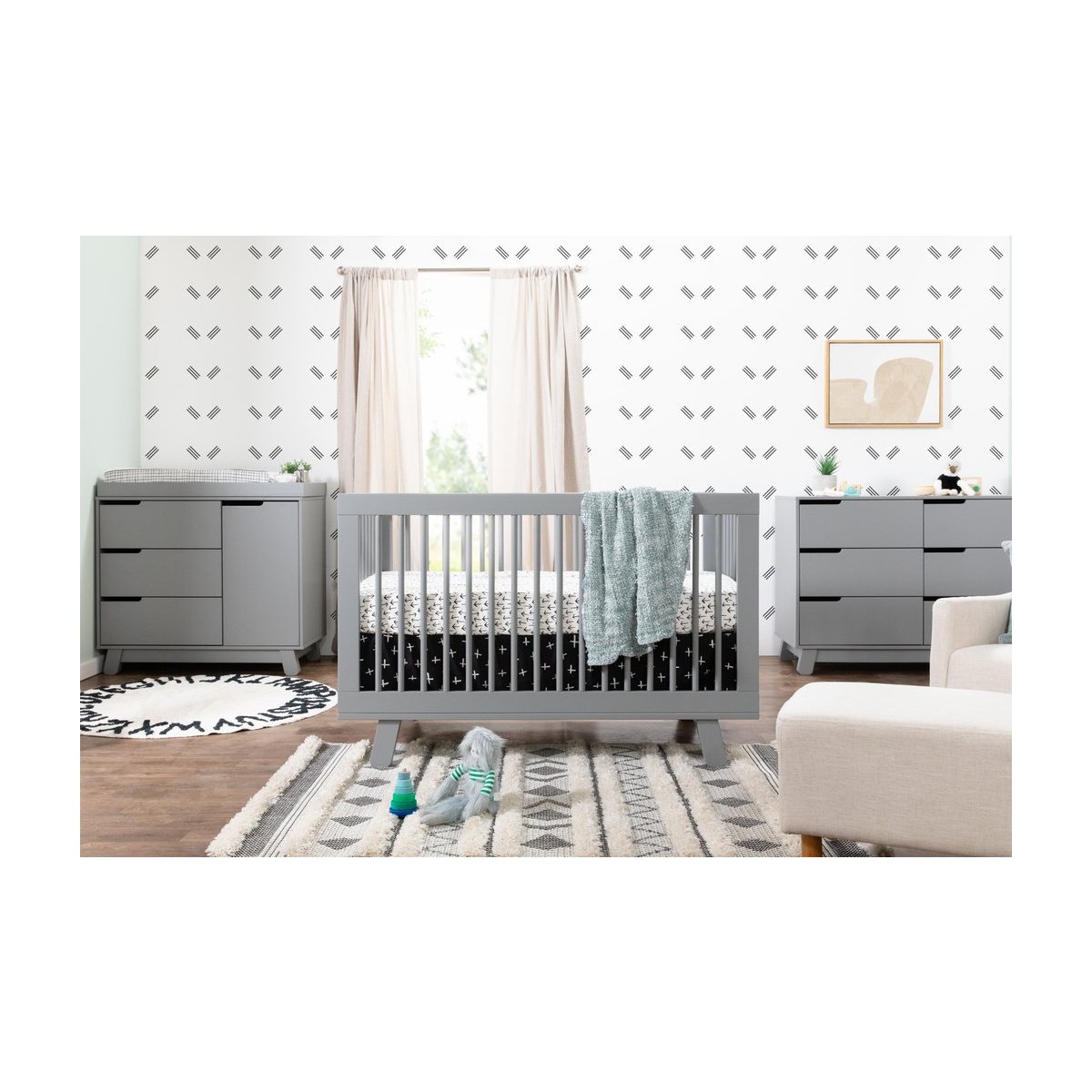 Hudson 3 Drawer Changer Dresser Grey