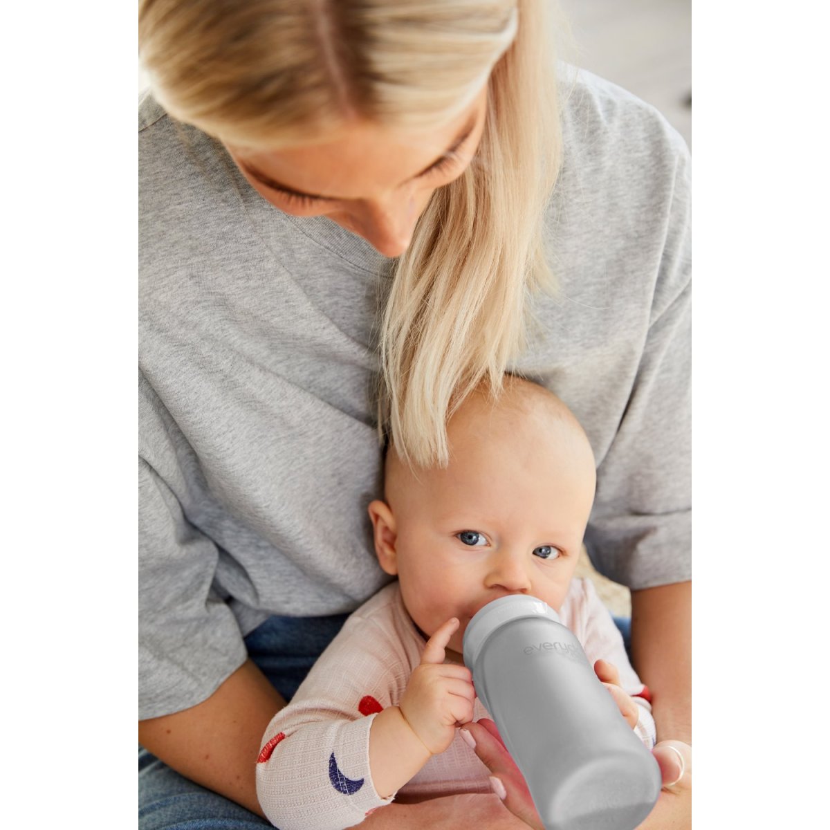 Glass Baby Bottle (240mL) - Quiet Grey