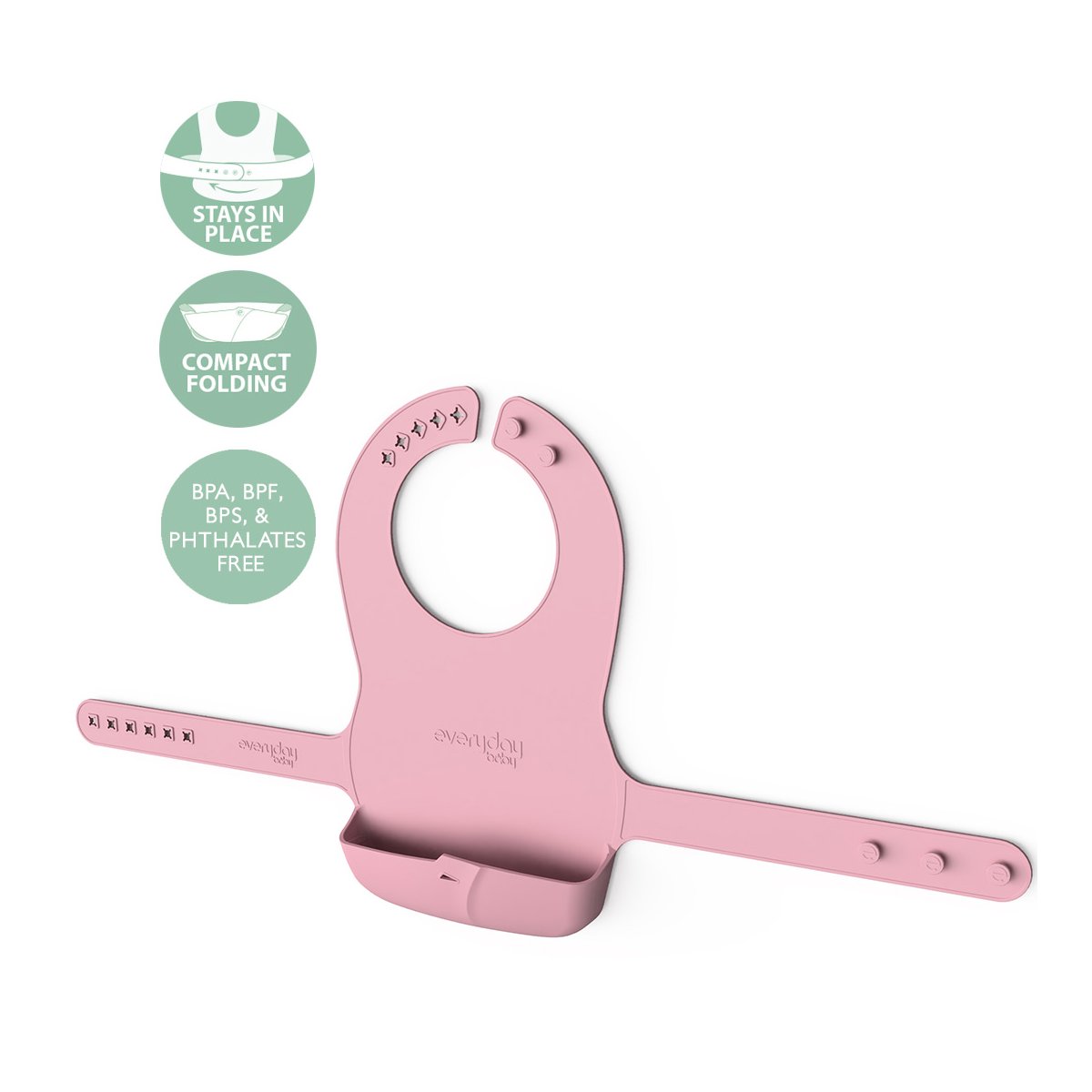 Silicone Baby Bib - Purple Rose