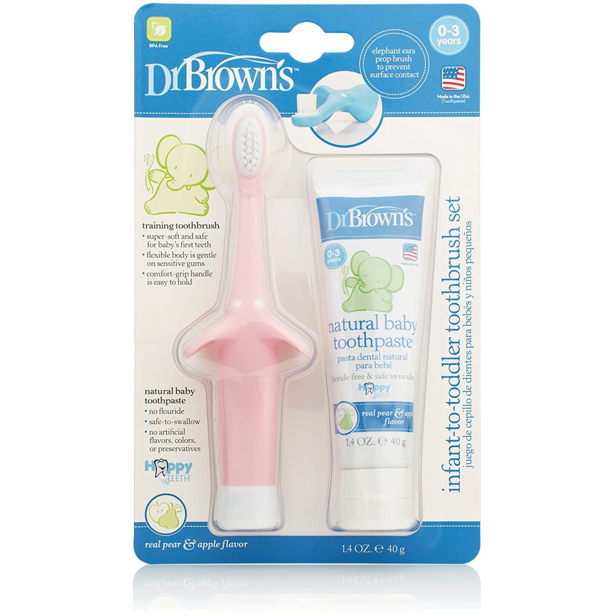 Elephant Toothbrush And Toothpaste - Pink