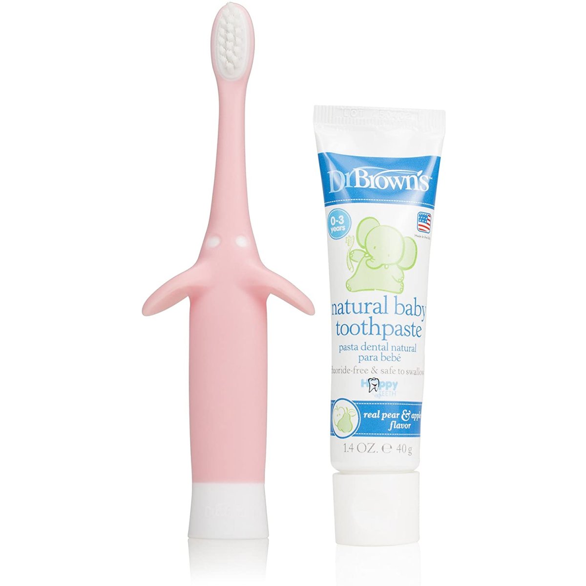 Elephant Toothbrush And Toothpaste - Pink