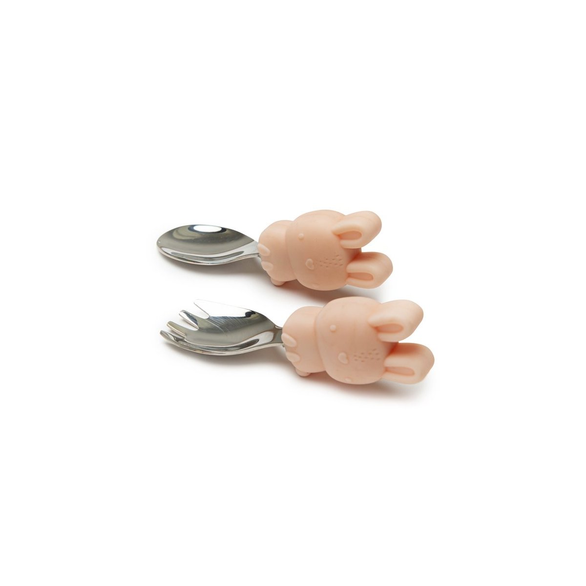 Learning Spoon/Fork Set - Bunny/Blush Pink