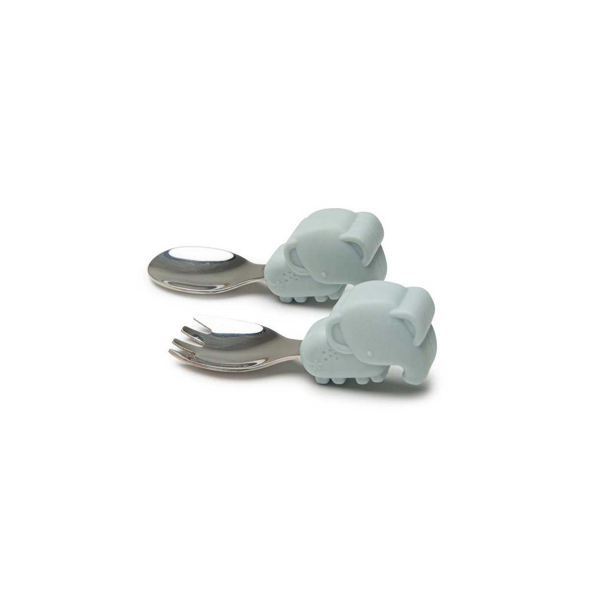 Learning Spoon/Fork Set - Elephant/Blue