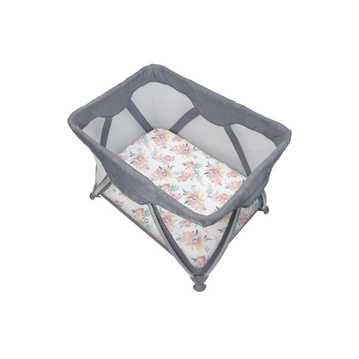 Percale Playard Sheet Printed - Multi Watercolour Flowers
