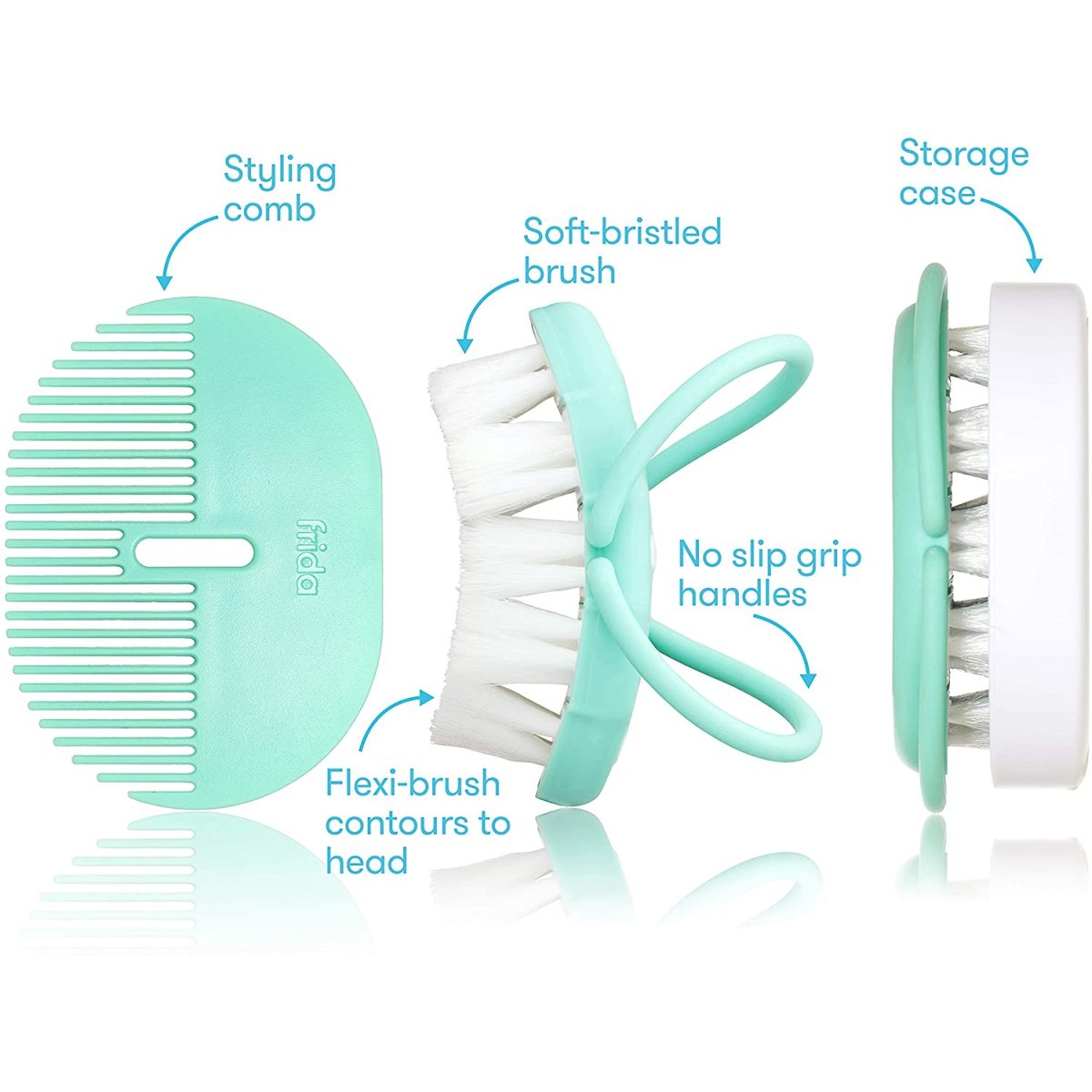 Head-Hugging Hairbrush + Comb Set