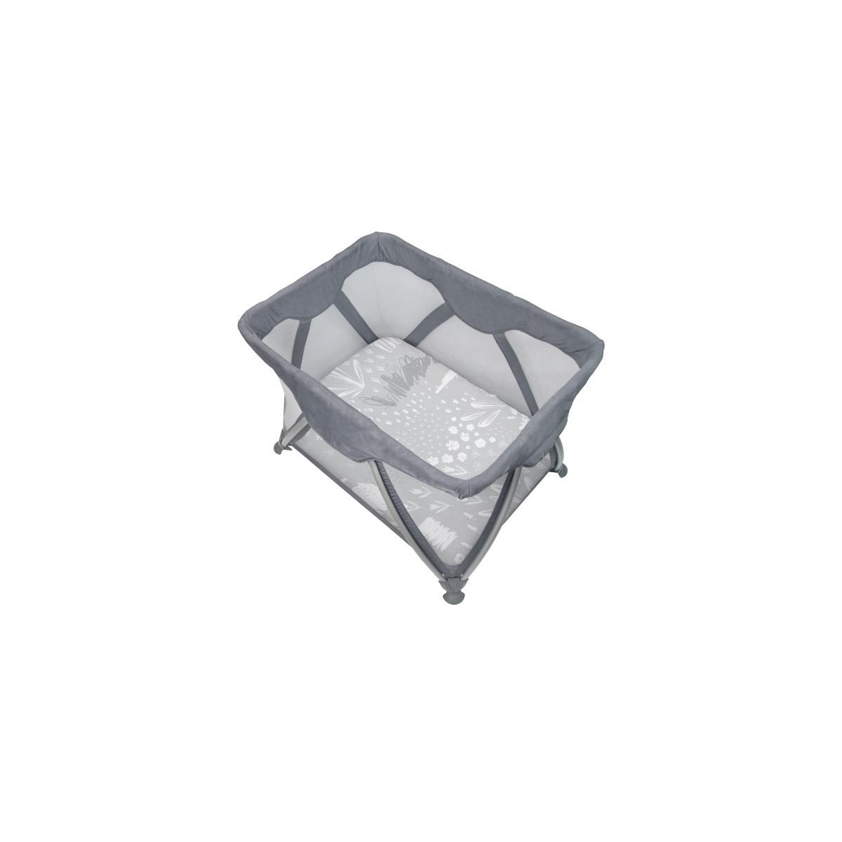 Percale Playard Sheet Printed - Bunny Grey