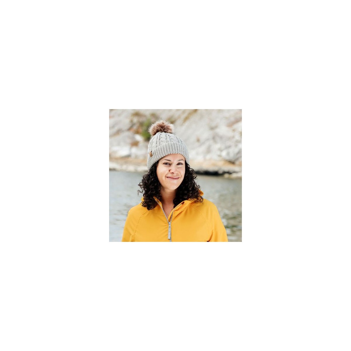 Cable Knit Beanie Adult Size - Grey