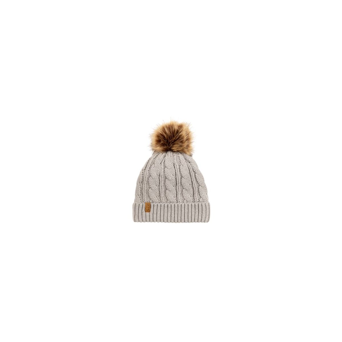 Cable Knit Beanie Adult Size - Grey