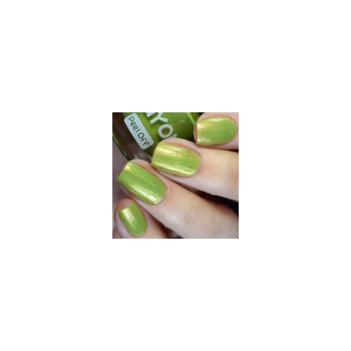 Peel Off Nail Polish Pearl Green with Sloth Ring